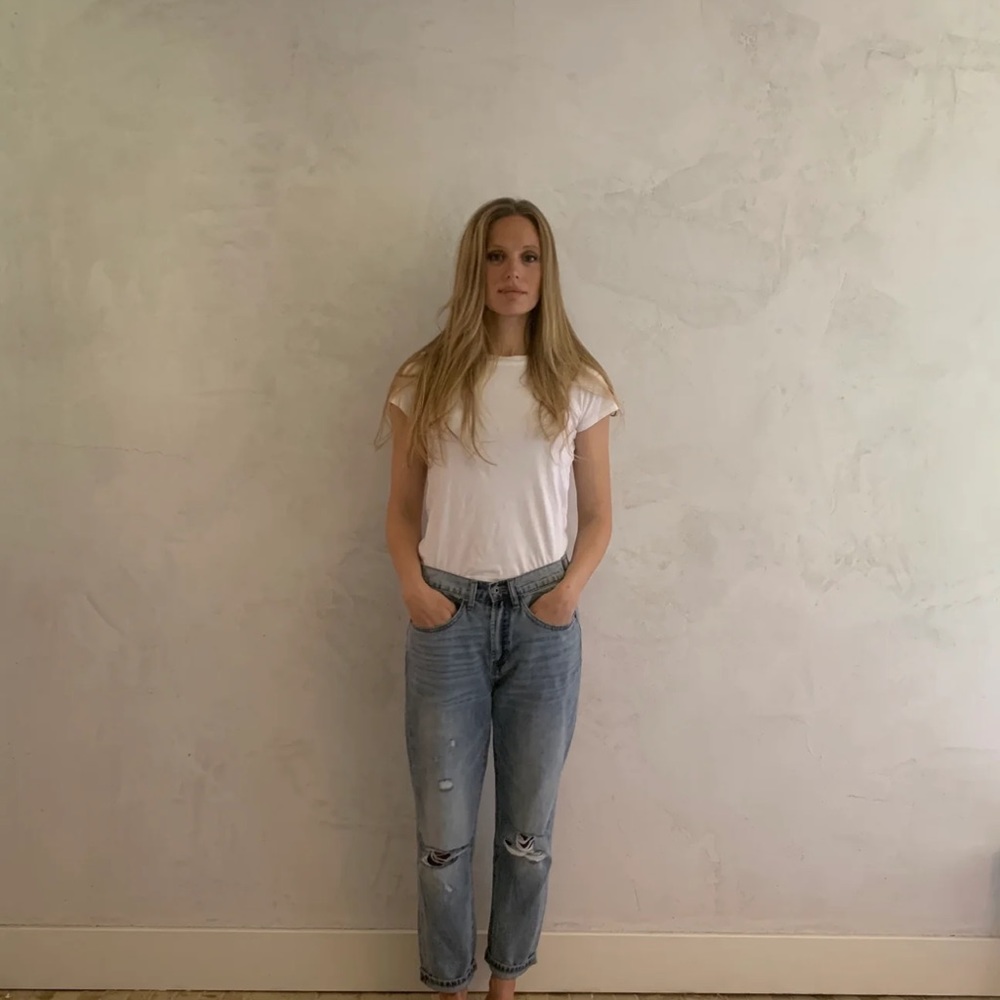 Lauren Leiss Mom Jeans | Vintage Wash | Distressed Relaxed Straight Leg | Casual